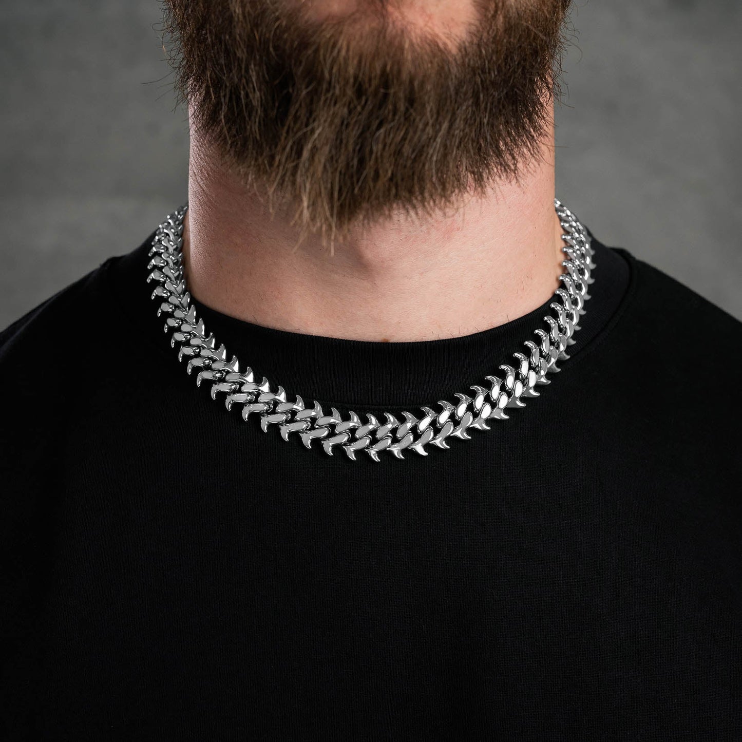"Fishbone" Curved Spike Cuban Chain