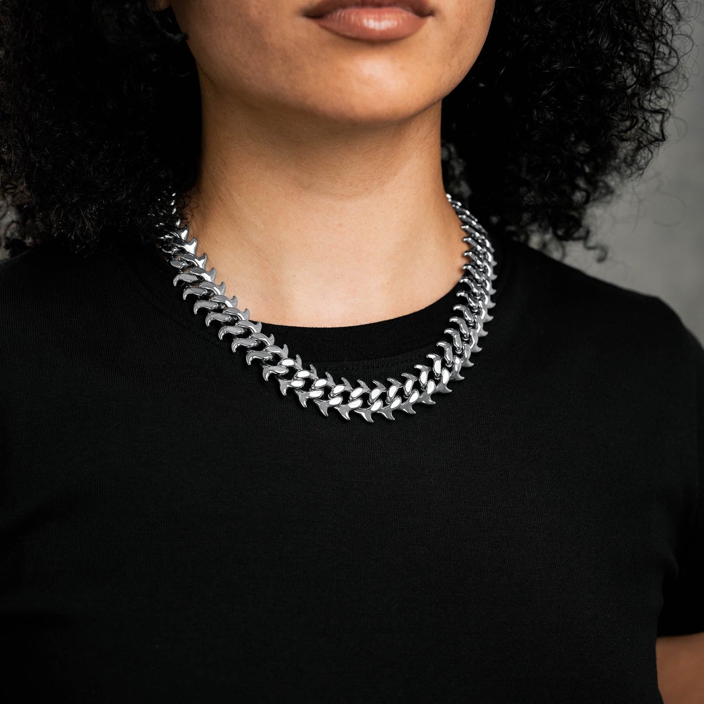 "Fishbone" Curved Spike Cuban Chain