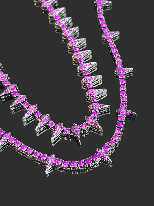 3PCS Purple ZC panther necklace