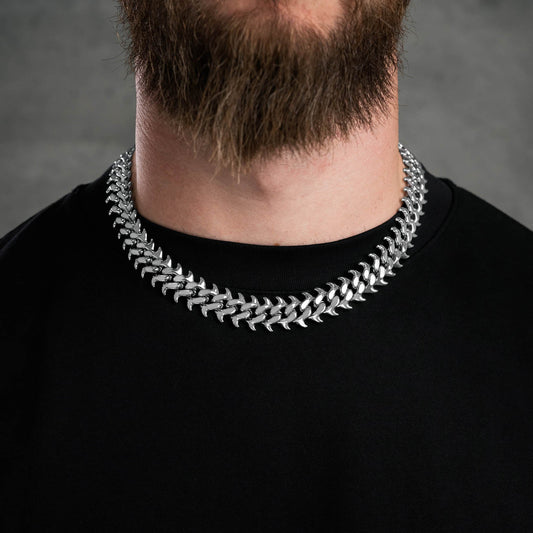 "Fishbone" Curved Spike Cuban Chain